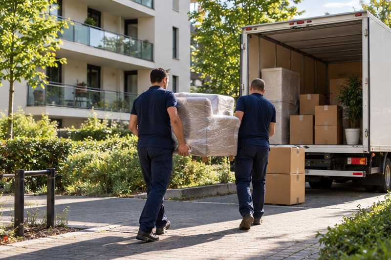 Chargement devant une résidence récente