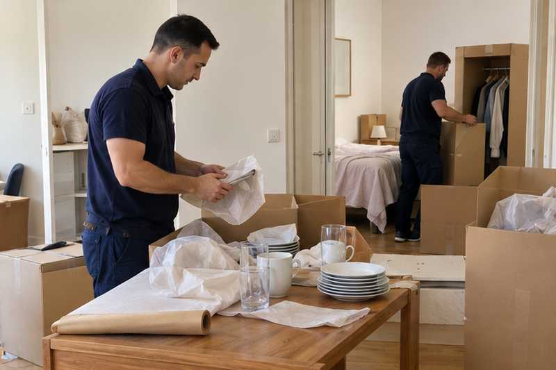 Équipe qui emballe deux pièces en même temps