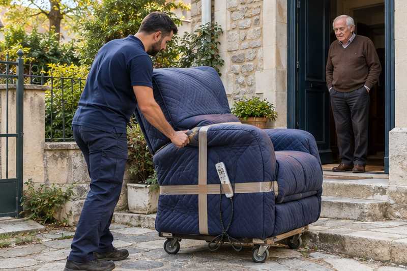 Fauteuil releveur à la télécommande scotchée