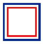 Cadre bleu marine bord&eacute; de rouge, embl&egrave;me de l&rsquo;agence de d&eacute;m&eacute;nagement de Palaiseau