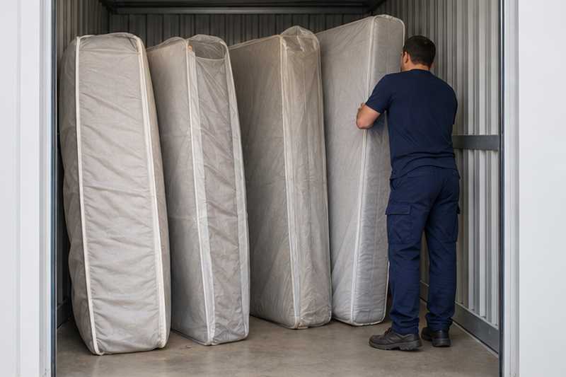 Matelas sous housses respirantes en stockage