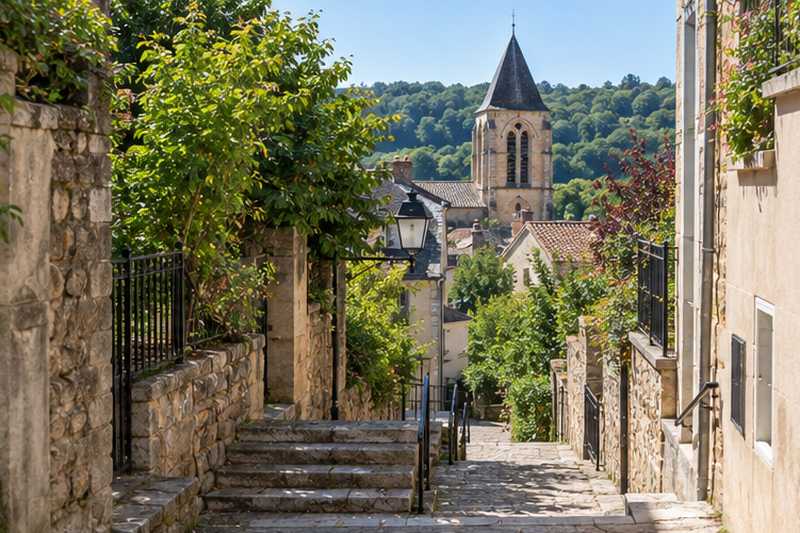 Ruelle en escaliers dans un centre ancien